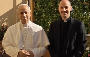 Father Marco Billeri with Pope Leo XIV. Credit: Diocese of San Miniato