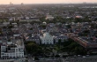 The St. Louis Cathedral and Jackson Square are seen at sunset near the French Quarter in downtown New Orleans on April 10, 2010.