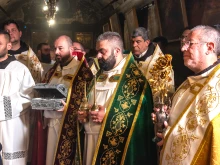 Three Franciscan friars portray the Magi in Bethlehem on the afternoon of Jan. 6, 2024. After the Second Vespers of the Epiphany, they descended in the Grotto of the Nativity in Bethlehem, where they brought their gifts to the places of Jesus' manifestation.