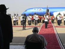 Pope Francis landed in South Sudan on Feb. 3, 2023, becoming the first pope to visit the country and fulfilling a yearslong hope to carry out an ecumenical trip to the war-torn country.