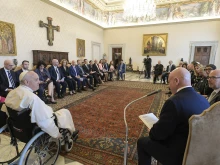 Pope Francis meets a delegation from B’nai B’rith International at the Vatican, May 30, 2022.