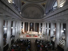 Catholic faithful gather on Friday, Nov. 14, 2025, in St. Mary’s Pro Cathedral in Dublin to celebrate two milestones: a decree from Pope Leo XIV formally designating St. Mary’s Pro Cathedral as the cathedral of the Archdiocese of Dublin and the cathedral’s bicentenary.