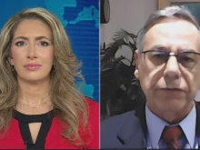 Daniel Ayalon, former Israeli ambassador to the U.S. and former foreign policy adviser to Prime Minister Benjamin Netanyahu, speaks with “EWTN News Nightly” anchor Veronica Dudo on Oct. 10, 2025. 