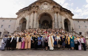 Group photo of Congregation of Jesus (CJ) sisters and Father Arturo Sosa after Mass on Nov. 4, 2025. The CJ and the Institute of the Blessed Virgin Mary (IBVM) have officially merged into one congregation. Credit: Photo courtesy of Congregatio Jesu