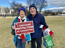 Tom and Mindy Edwards from Sandusky, Ohio, attend the 50th annual March for Life in Washington, D.C., on Jan. 20, 2023.