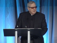 Father Robert Spitzer, SJ, founder of the Magis Center, delivers the opening keynote address at the inaugural Wonder Conference on Jan. 13, 2023.