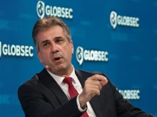 Eli Cohen, Minister of Foreign Affairs of the State of Israel, addresses the Globsec regional security forum in Bratislava, Slovakia on May 30, 2023. (