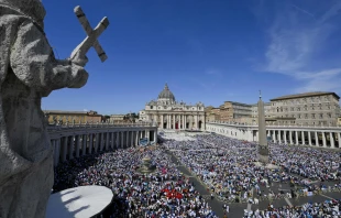 Pilgrims at the canonization Mass for Sts. Carlo Acutis and Pier Giorgio Frassati in St. Peter’s Square on Sept. 7, 2025. Credit: Vatican Media