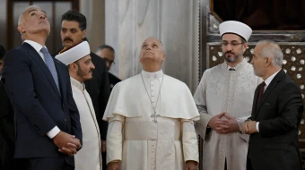 Pope Leo XIV visits the Sultan Ahmed Mosque in Istanbul, Turkey, on November 29, 2025.