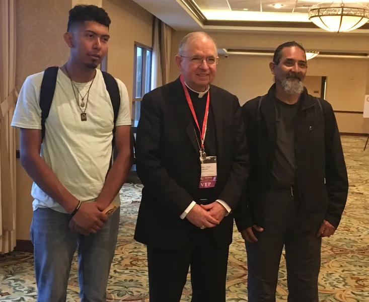 Jose, Archbishop Gomez, and Antonio Mendez at the National V Encuentro on Sept. 22, 2018. ?w=200&h=150