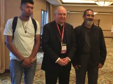 Jose, Archbishop Gomez, and Antonio Mendez at the National V Encuentro on Sept. 22, 2018. 