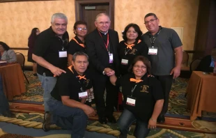 Delegates from Huntington Park, California with Archbishop Jose Gomez of the Archdiocese of Los Angeles at the Naitonal V Encuentro.   Mary Rezac/CNA 