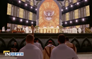 Scene from the 2024 National Eucharistic Congress in Indianapolis. Credit: “EWTN News in Depth”/Screenshot