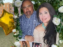 Memorial for Irma and José García in Uvalde, Texas.