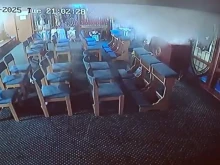 An explosive device detonates at St. Teresa of Calcutta Parish in Mahanoy City, Pennsylvania, Tuesday, May 6, 2025.