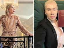 Oli London on May 2022, before his de-transition, and after de-transitioning and finding his Christian faith