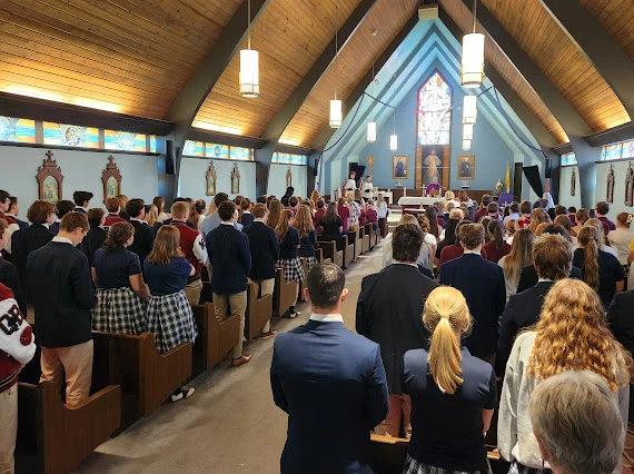 Faustina students attend Mass. Credit: Faustina Academy