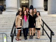 Female student athletes prepare to take their case for fairness in sports to court.