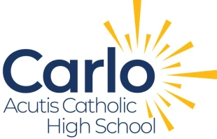 The logo for a new high school that Catholics in Houston’s Bay Area are fundraisingor for, projected to open in 2027 with a mission to be “unapologetically Catholic” and “academically excellent.” Courtesy of Carlo Acutis Catholic High School, Houston