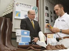 Knights of Columbus Supreme Secretary Emilio B. Moure with a Medishare representative