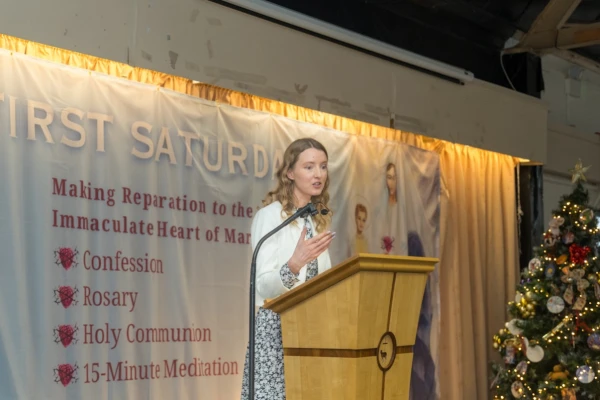 Christine O’Hara at the First Saturdays Conference in Knock, Ireland, on Dec. 6, 2025. Credit: Photo courtesy of First Saturdays Conference