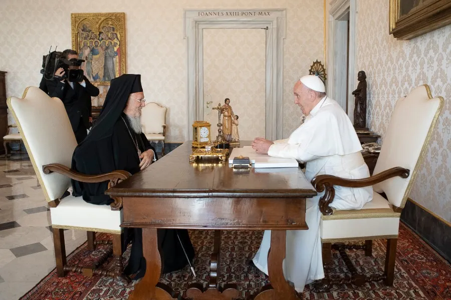 Pope Francis meets with Patriarch Bartholomew at Domus Sancta Marta, Sept. 19, 2019. ?w=200&h=150