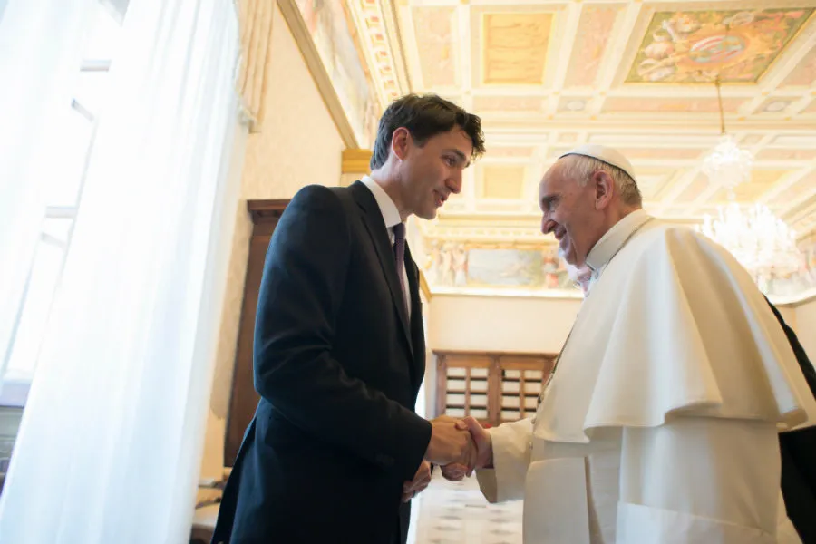 Pope Francis meets with Canadian Prime Minister Justin Trudeau at the Vatican on May 29, 2017.?w=200&h=150