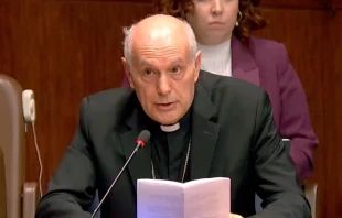 Archbishop Gabriele Caccia, the Holy See’s permanent observer to the United Nations in New York, speaks on Aug. 29, 2025, the International Day Against Nuclear Tests. Credit: Holy See Mission to the United Nations