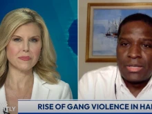 Stephen Destin, executive director of the Partnership for the Reconstruction of the Church in Haiti, speaks with “EWTN News Nightly” anchor Tracy Sabol on March 5, 2024.