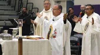 San Diego Auxiliary Bishop Ramón Bejarano celebrates Mass at St. Augustine’s School on Dec. 5, 2021, to honor Our Lady of Guadalupe.
