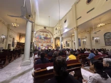 Holy Mass at the Holy Family Parish in Gaza, led by the parish priest, Father Gabriel Romanelli during the Advent season in December 2024.