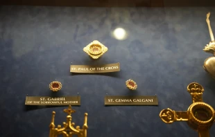 The relic of St. Gemma Galgani rests in the reliquary at the Newman Center at the University of Nebraska-Lincoln, Wednesday, Oct. 8, 2025. Credit: Corbin Hubbell
