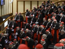 Cardinals gather for the fifth general congregation on April 28, 2025, at the Vatican.
