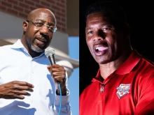 Georgia U.S. Senate candidates Democrat Raphael Warnock (left) and Republican Herschel Walker