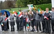 Schoolchildren attend a ceremonial welcome and tree planting at Aras an Uachtarain, the official residence of the president of Ireland, during a state visit by His Serene Highness Prince Albert II of Monaco and his fiancee, Charlene Wittstock, on April 4, 2011, in Dublin.