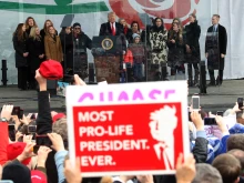 President Donald Trump speaks at the 47th March For Life rally on the National Mall on Jan. 24, 2020, in Washington, DC.