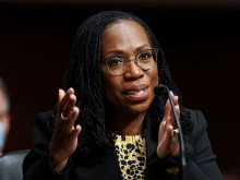 Ketanji Brown Jackson, nominated to be a US Circuit Judge for the District of Columbia Circuit, testifies before a Senate Judiciary Committee hearing on pending judicial nominations on Capitol Hill in Washington,DC on April 28, 2021.