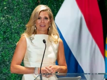 Queen Maxima of Netherlands speaks during a visit to the Q2 Stadium in Austin, Texas, on September 8, 2022. - The royal visit to Texas is meant to highlight the strong economic partnership between the United States and Netherlands. The visit was hosted by Austin FC Co-Owner and recently announced Honorary Consulate to the Netherlands, Marius A. Haas, as well as Austin FC President Andy Loughnane.