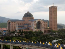 Picture of the Cathedral Basilica of the National Shrine of Our Lady of Aparecida taken on the day of the patron saint of Brazil, in Aparecida, Sao Paulo State, on Oct. 12, 2022.