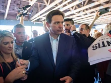 Florida Gov. Ron DeSantis at a campaign stop in Salem, New Hampshire, on June 1, 2023.