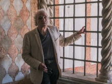 “Padre Pio” director Abel Ferrara poses for a portrait at the Giorgio Franchetti gallery at Ca’ d’Oro in Venice, Italy, on Aug. 22, 2022.
