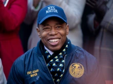 New York City Mayor Eric Adams attends the campaign launch event for “We Love NYC” in Times Square on March 20, 2023, in New York City.