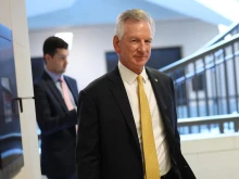 U.S. Sen. Tommy Tuberville, R-Alabama, arrives at the U.S. Capitol on Sept. 20, 2023, in Washington, D.C.