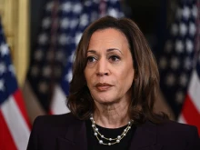 U.S. Vice President Kamala Harris speaks to reporters after meeting with Israeli Prime Minister Benjamin Netanyahu in the vice president’s ceremonial office in the Eisenhower Executive Office Building on July 25, 2024, in Washington, D.C.