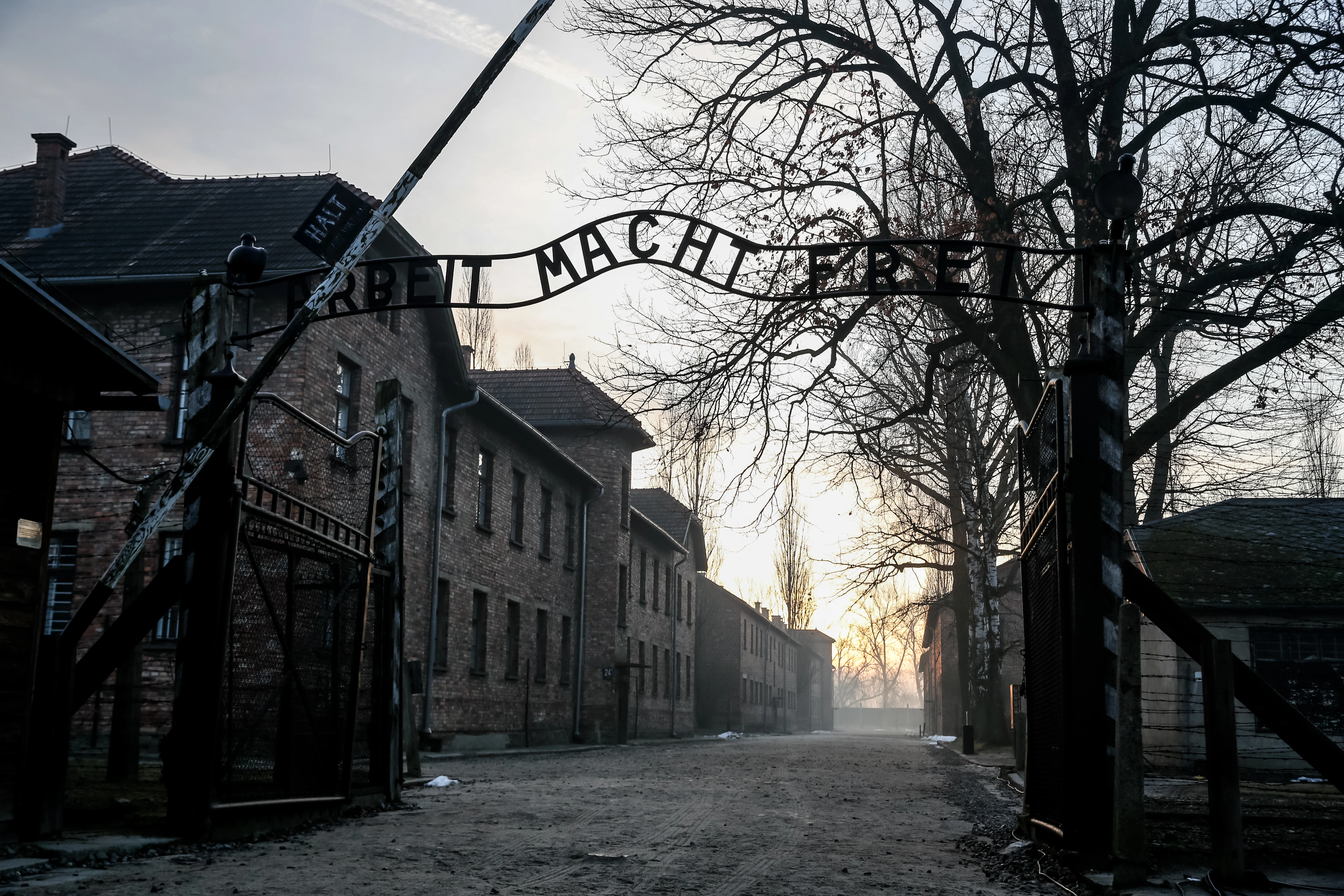 The sun rises over the main gate with the renowned sign “Arbeit Macht Frei” (“Work makes you free”) of the Museum of Auschwitz/Birkenau German Nazi concentration and extermination camp on the 80th anniversary of the liberation of the camp, Monday, Jan. 27, 2025.?w=200&h=150