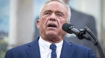 President Donald J. Trump watches as Robert F. Kennedy Jr., Health and Human Services Secretary, speaks after being sworn in on Thursday, Feb. 13, 2025, in Washington, D.C.