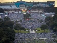 Members of Iglesia ni Cristo take part in a protest against corruption on Nov. 16, 2025, in Manila, Philippines. A powerful Philippine megachurch, Iglesia ni Cristo, mobilized over half a million members to join growing protests over alleged corruption in multibillion-peso flood control projects. Catholic leaders in the Philippines have also mobilized Catholics to participate in similar marches.