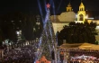 Spectators gather in Nativity Square during a Christmas tree lighting ceremony in Bethlehem on Dec. 6, 2025.