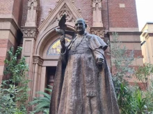 Statue of St. John XXIII in the courtyard of St. Anthony of Padua Church, Istanbul.