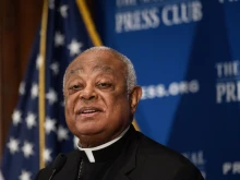 Cardinal Wilton Gregory, archbishop of the Roman Catholic Archdiocese of Washington, addresses the National Press Club in Washington, DC, on September 8, 2021.